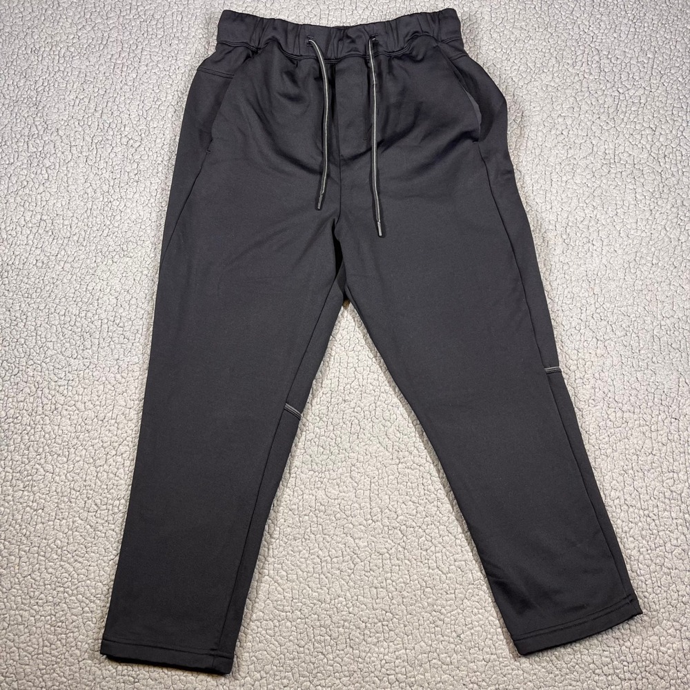 Lululemon Mens Fleece Lined Joggers Black Tapered Athletic Pants Size S